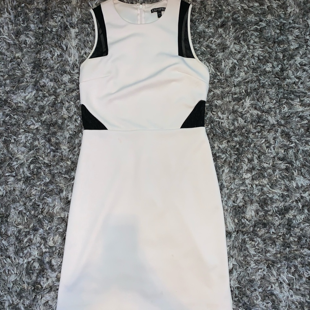 White and black dress